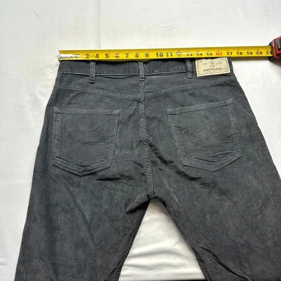 Patagonla Straight Pants Mens Size 32x32 Gray Cotton Corduroy 5-Pocket Outdoor